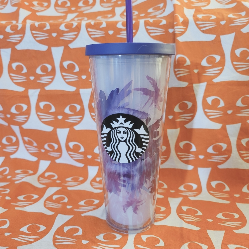 STARBUCKS 2017 PURPLE FLORAL SPRING Venti tumbler New unused! Rare